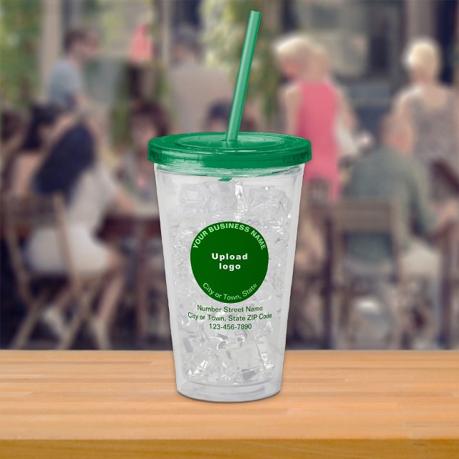 Green Round Business Brand on Acrylic Tumbler Acryltrinkbecher (Green round business brand on acrylic tumbler)