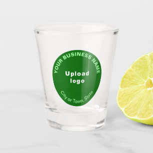 Green Round Business Brand on Shot Glass Schnapsglas