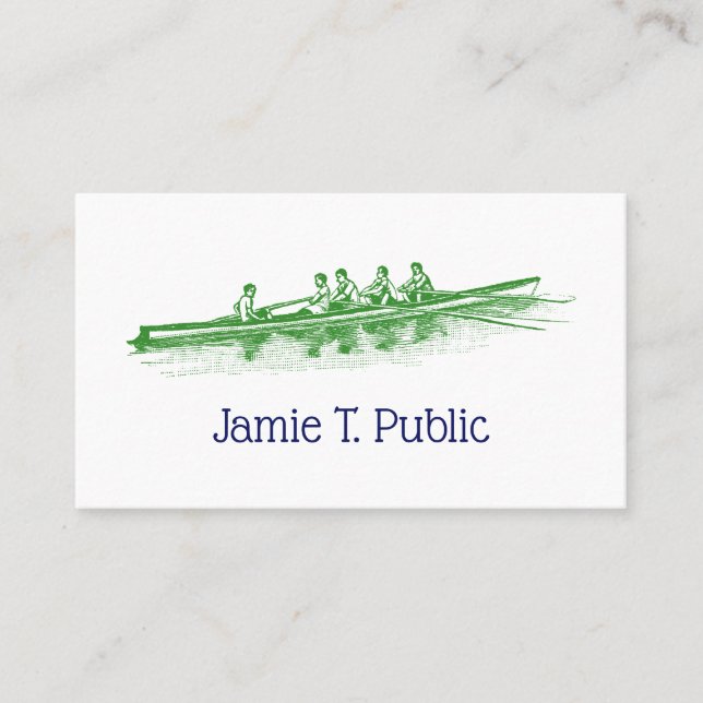 Green Rowers Crew Team Wassersport Visitenkarte (Vorderseite)