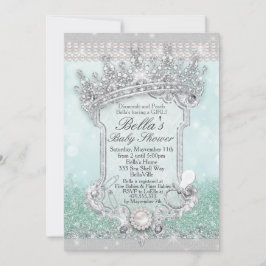 Green Royal Bling Glitzer Baby Shower Einladungen