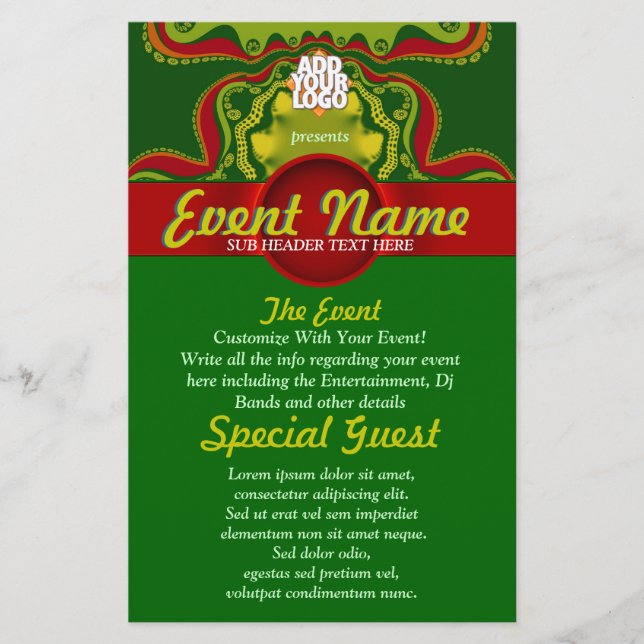 Green Royal Goddess Art Custom Event Flyer (Vorne)