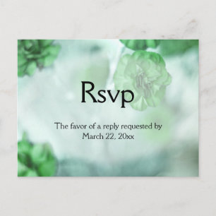 Green  RSVP w Entree Choices Einladungspostkarte