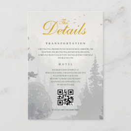 Green Rustic Forest Watercolor Wedding Details Begleitkarte