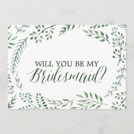 Green Rustic Kranz wird meine Bridesmaid-Karte sei Einladung