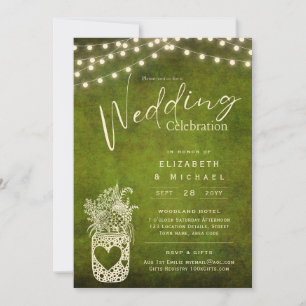 Green Rustic Mason Jar Wedding DIGITAL Print Einladung