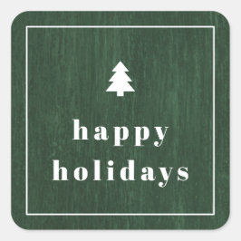 Green Rustic Tree Woodgrain Christmas Sticker