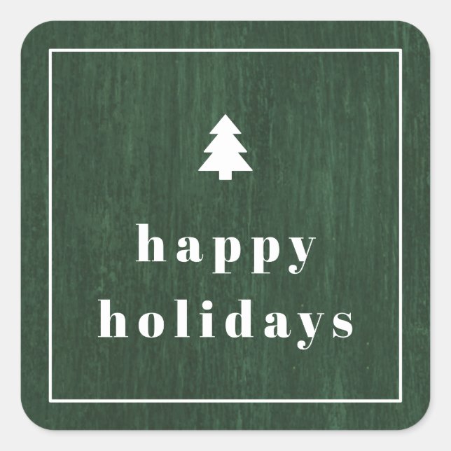 Green Rustic Tree Woodgrain Christmas Sticker (Vorderseite)