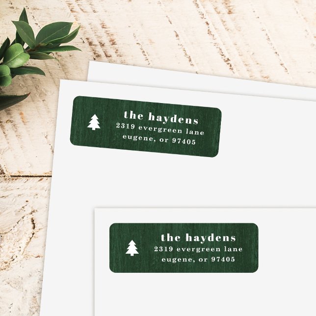 Green Rustic Tree Woodgrain Return Address Label (Von Creator hochgeladen)