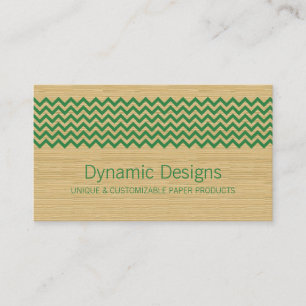 Green Rustic Zickzack Business Card Visitenkarte