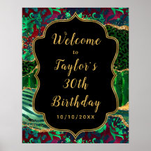 Green Safari Agate Geburtstag Willkommen