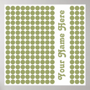 Green Safari Dot mit Namen Poster
