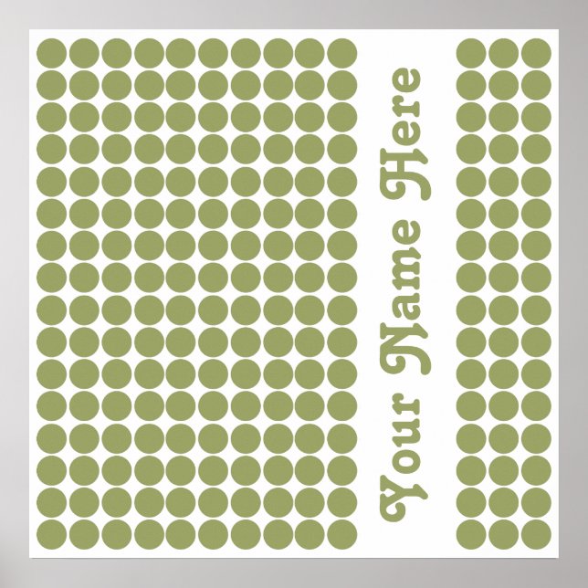 Green Safari Dot mit Namen Poster (Vorne)