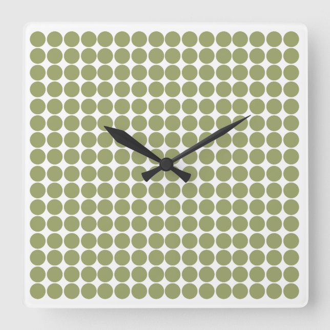 Green Safari Dot Quadratische Wanduhr (Vorderseite)