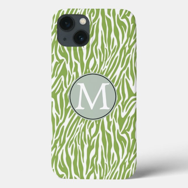 Green Safari Zebra Print Case-Mate iPhone Hülle (Rückseite)