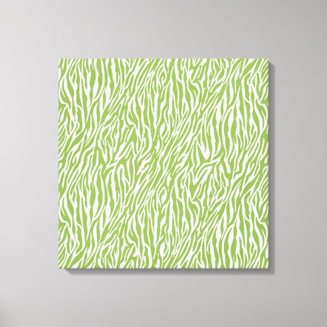 Green Safari Zebra Print Leinwanddruck (Vorderseite)