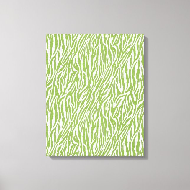 Green Safari Zebra Print Leinwanddruck (Vorderseite)