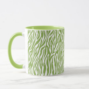 Green Safari Zebra Print Tasse