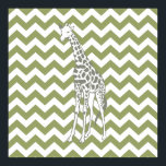 Green Safari Zickzack mit Pop Art Giraffe Poster<br><div class="desc">Mod Zickzack Muster in der Safari Moods Farbpalette von Emporio Moffa,  mit Pop-Kunstgiraffe auf einer Seite.</div>