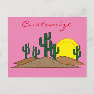 Green Saguaro Cactus Wüste Sunrise Thunder_Cove Postkarte