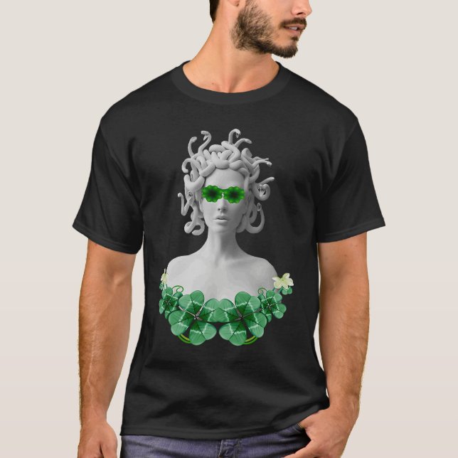 Green Saint Patricks Day Medusa T-Shirt (Vorderseite)