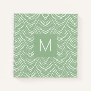 Green Same Komon (Haihaut) Mit Monogramm Notizbuch