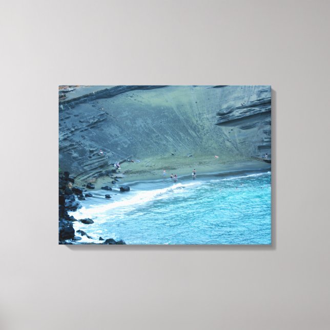 Green Sands Beach Hawaii Wrapped Canvas Leinwanddruck (Vorderseite)