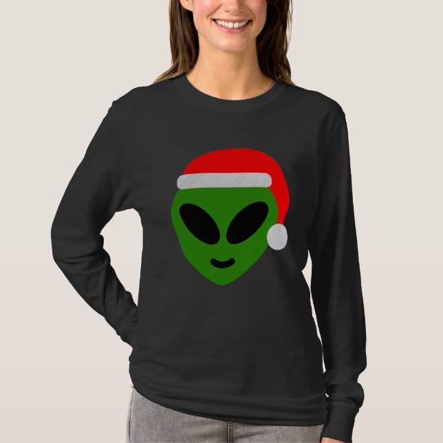 green santa Alien emoji T-Shirt (Vorderseite)