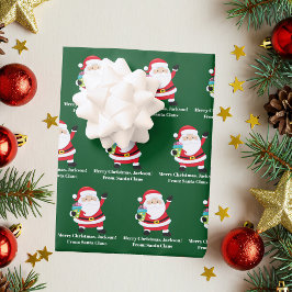Green Santa Claus Weihnachten Weihnachten an Kinde Geschenkpapier Set