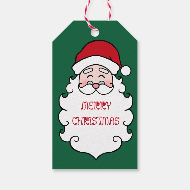 Green Santa Claus Weihnachtsgeschenke Tags Geschenkanhänger (Rückseite)