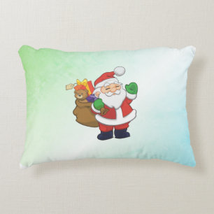 Green Santa mit Spielzeug Dekokissen