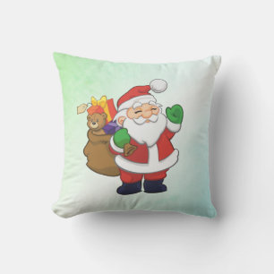 Green Santa mit Spielzeug Kissen