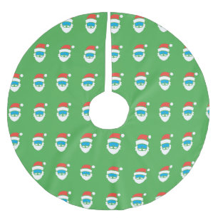 Green Santa Tree Rock Polyester Weihnachtsbaumdecke