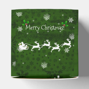 Green Santa's Sleigh and Rentier Gevor Box Geschenkschachtel
