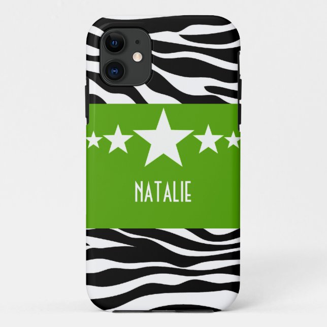 Green Sassy Star Zebra BT iPhone 5 Fall Case-Mate iPhone Hülle (Rückseite)