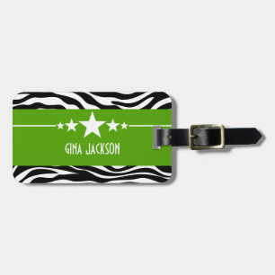 Green Sassy Star Zebra Gepäcktag Gepäckanhänger