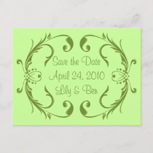 Green Save the Date Card Ankündigungspostkarte