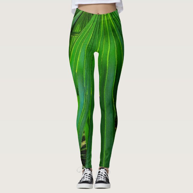 GREEN Saw Palmetto Leggings (Vorderseite)