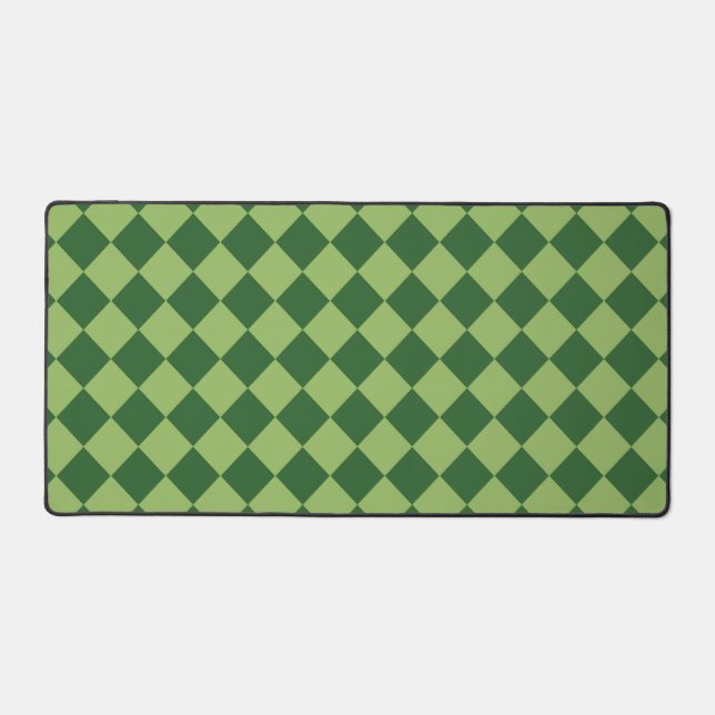 Green Schachbrett Diamond Pattern Schreibtischunterlage (Vorderseite)