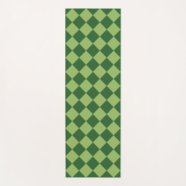 Green Schachbrett Diamond Pattern Yogamatte (Vorderseite)