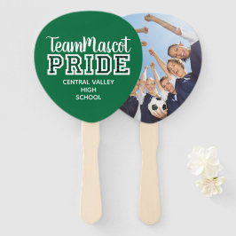Green School Pride Mascot Name Hand Fan Fächer