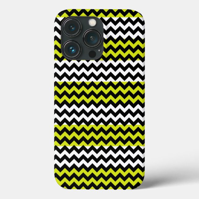 Green Schwarz-weiß Zickzack Zigzag Case-Mate iPhone Hülle (Rückseite)