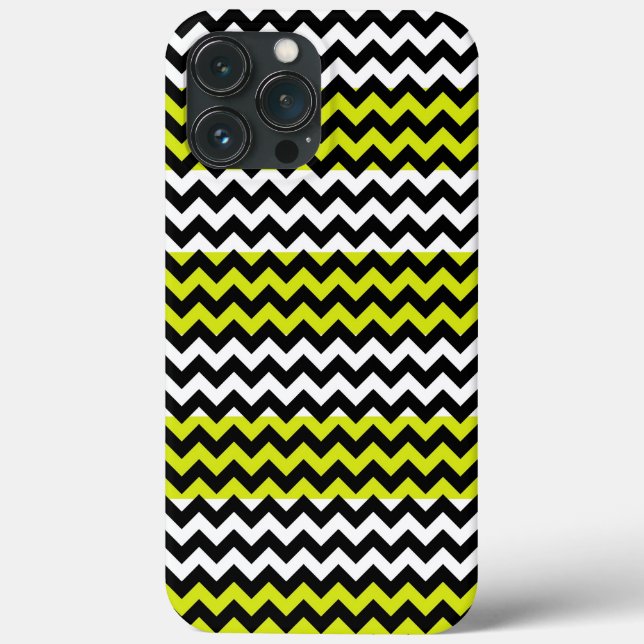 Green Schwarz-weiß Zickzack Zigzag Case-Mate iPhone Hülle (Rückseite)