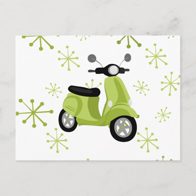 Green Scooter Postkarte (Vorderseite)
