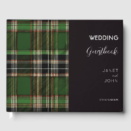 Green Scottish Tartan Wedding Gästebuch