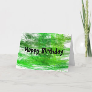 Green Scribbles Happy Birthday Karte