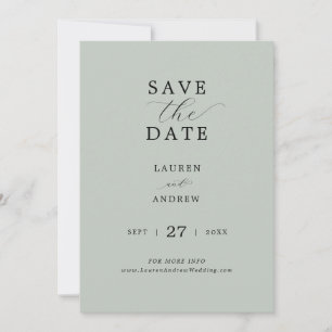 Green Script aus Sea Glass Elegante Moderne Hochze Save The Date