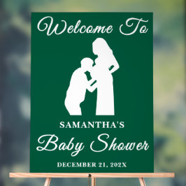 Green Script Christmas Baby Dusche Willkommen Acrylschild