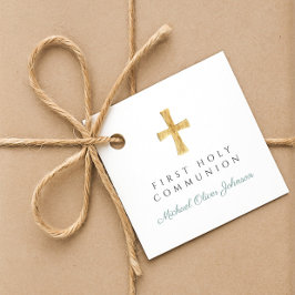 Green Script Cross Boy Erste Kommune Geschenkanhänger