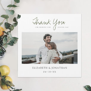 Green Script Foto Hochzeit Vielen Dank Magnet