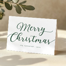 Green Script Frohe Weihnachten geklappte Weihnacht
